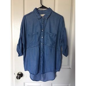 🍂 Denim/Chambray Top Size S 🍂